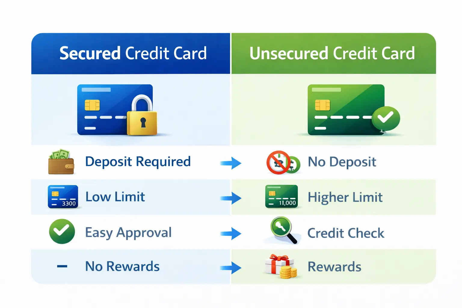 Secured vs unsecured credit card comparison 