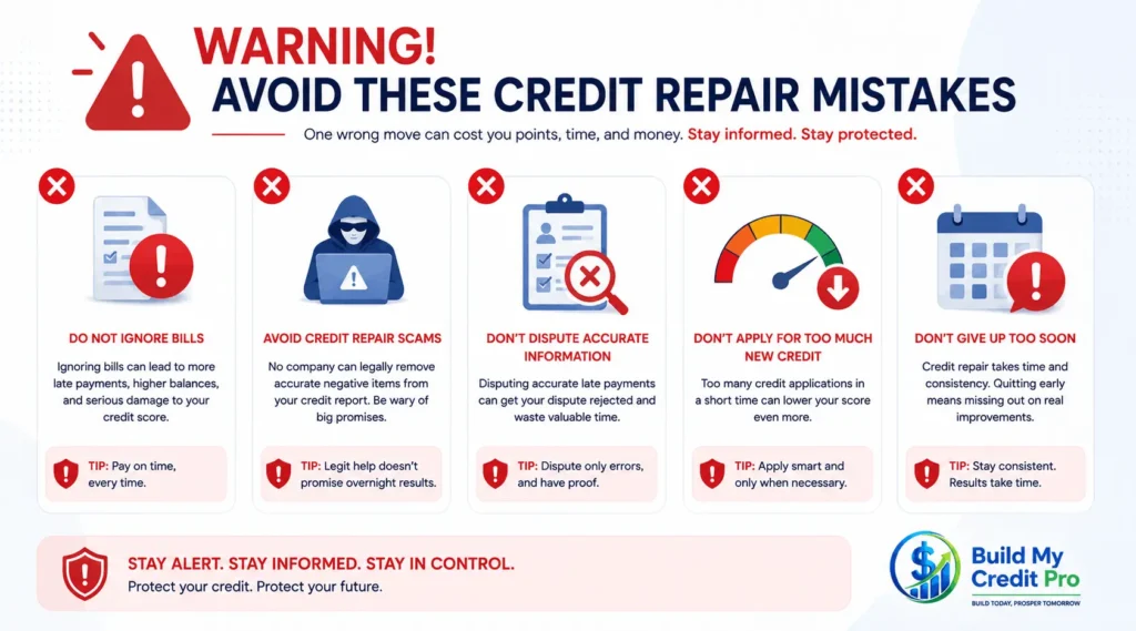 Credit repair mistakes to avoid in USA 2026